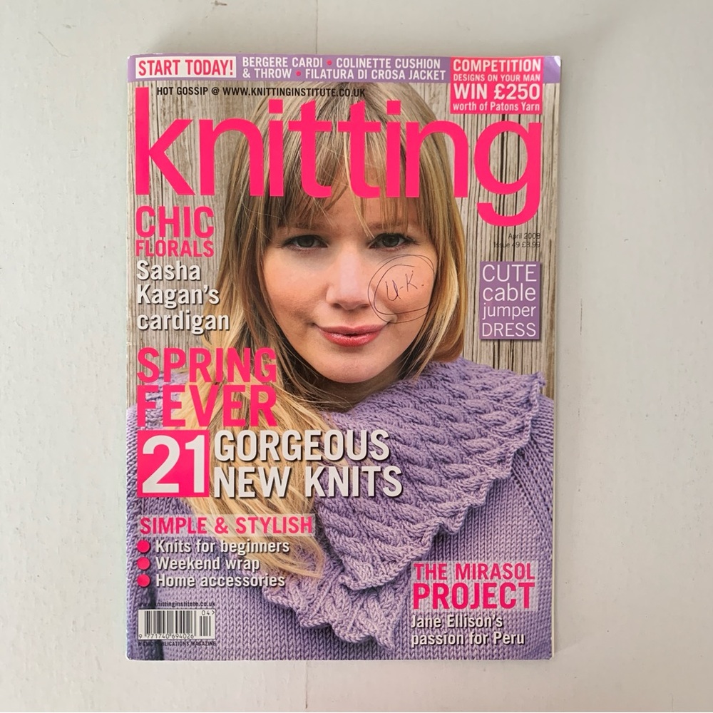 UK Knitting Magazine 13 Patterns Including Bonus Cable Aran Sweater 2008-April